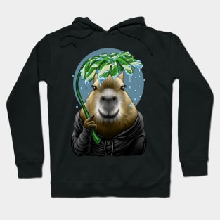 Capybara in the rain Hoodie